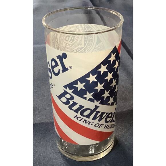 Budweiser Stars & Stripes Pub Glass 24 ounce Budweiser Beer Glass Made In USA - Picture 1 of 8